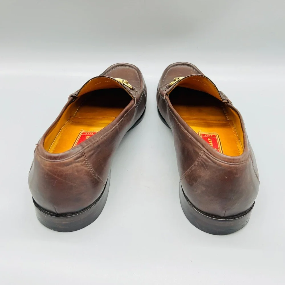 Cole Haan Shoes Mens 10.5 Brown Leather City Gold Horsebit Loafers Dress Slip On